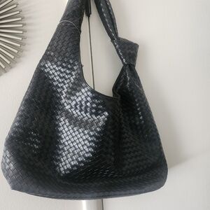 Ulta Beauty Black Woven Shoulder Bag